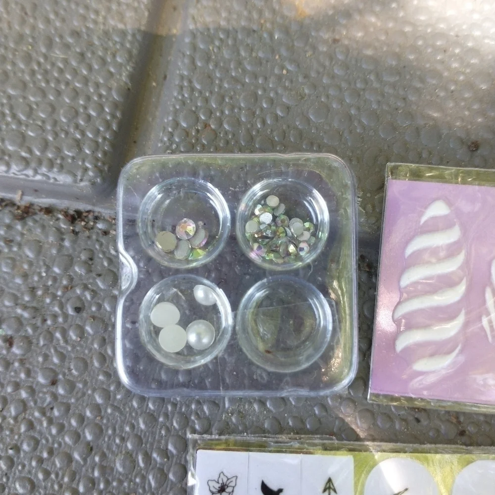 Nail art. Caviar beads stickers. Everything pictur